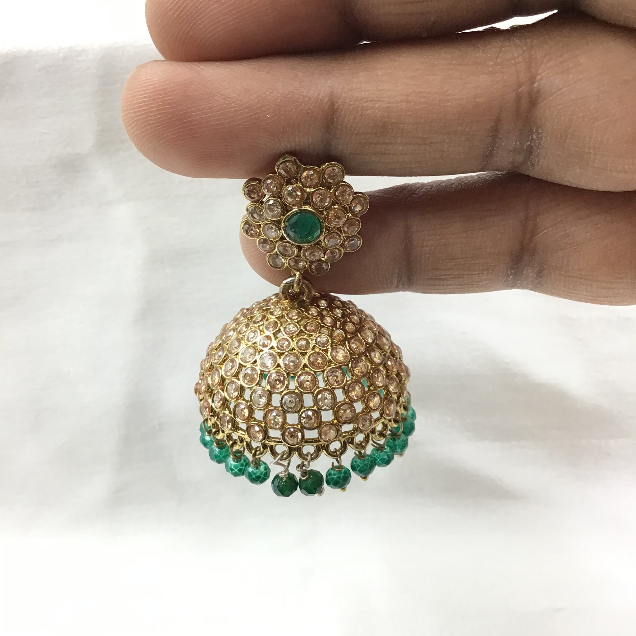 Light Jhumki Antique Earring 4030-36298 - Dazzles Jewellery