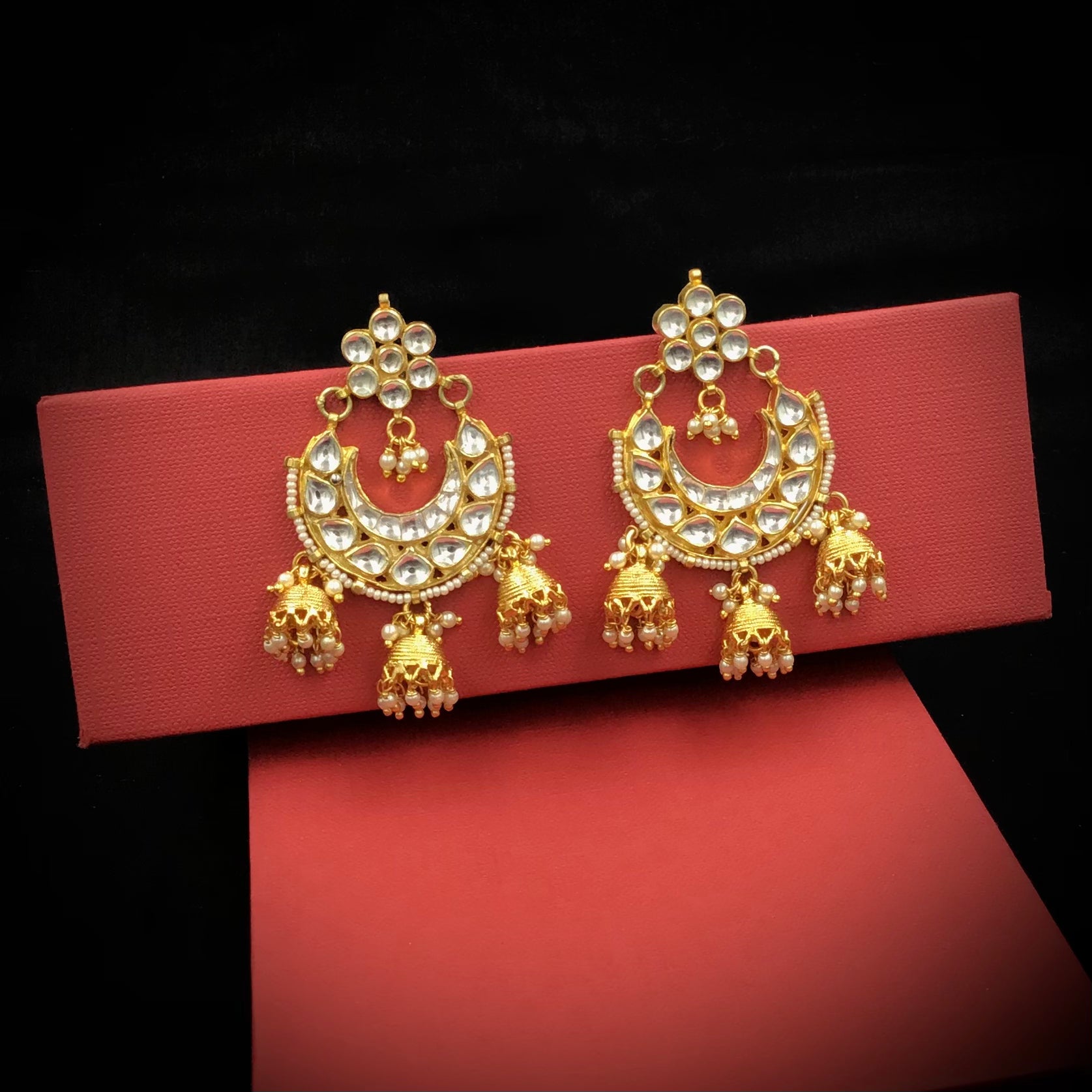 Chandbali Kundan Earring 8764-100 - Dazzles Jewellery