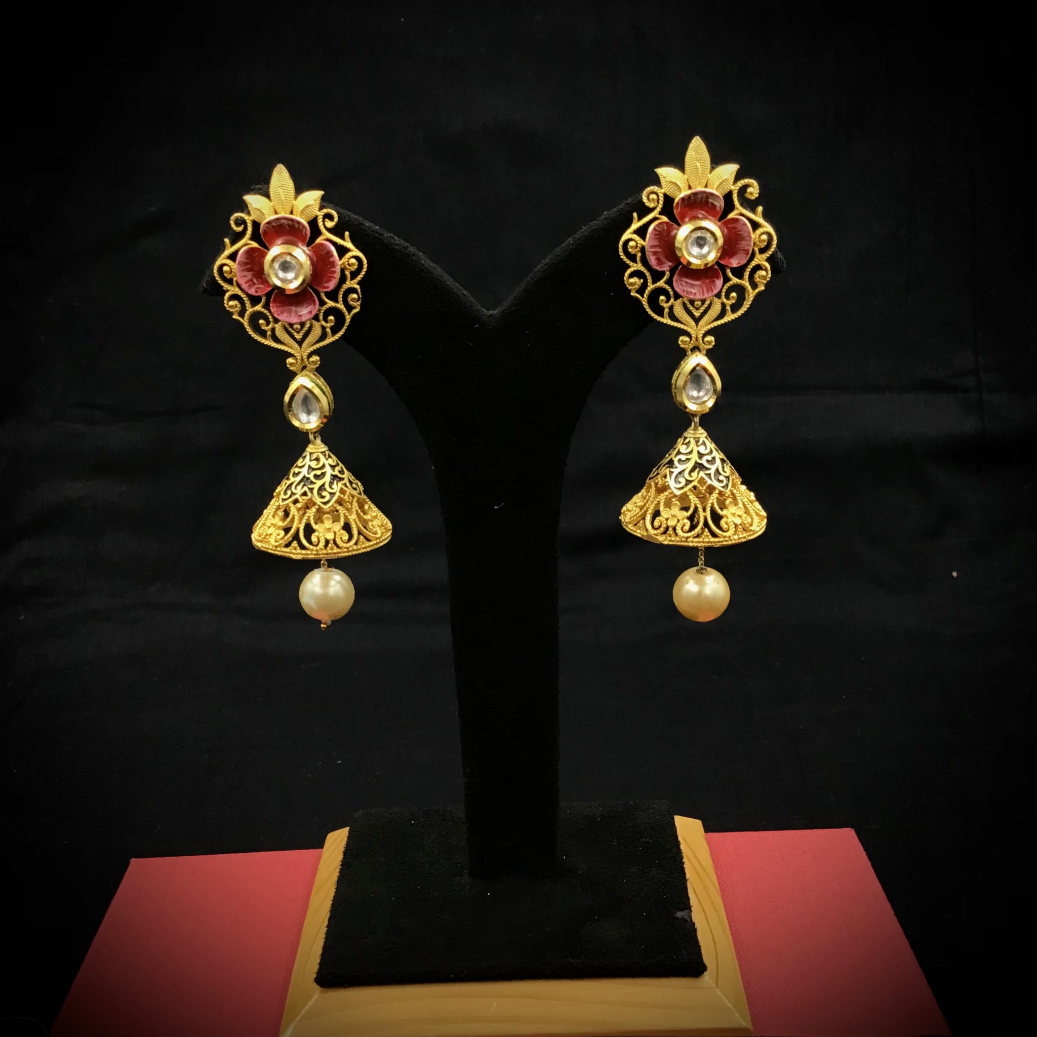 Jhumki Kundan Earring 8777-100 - Dazzles Jewellery