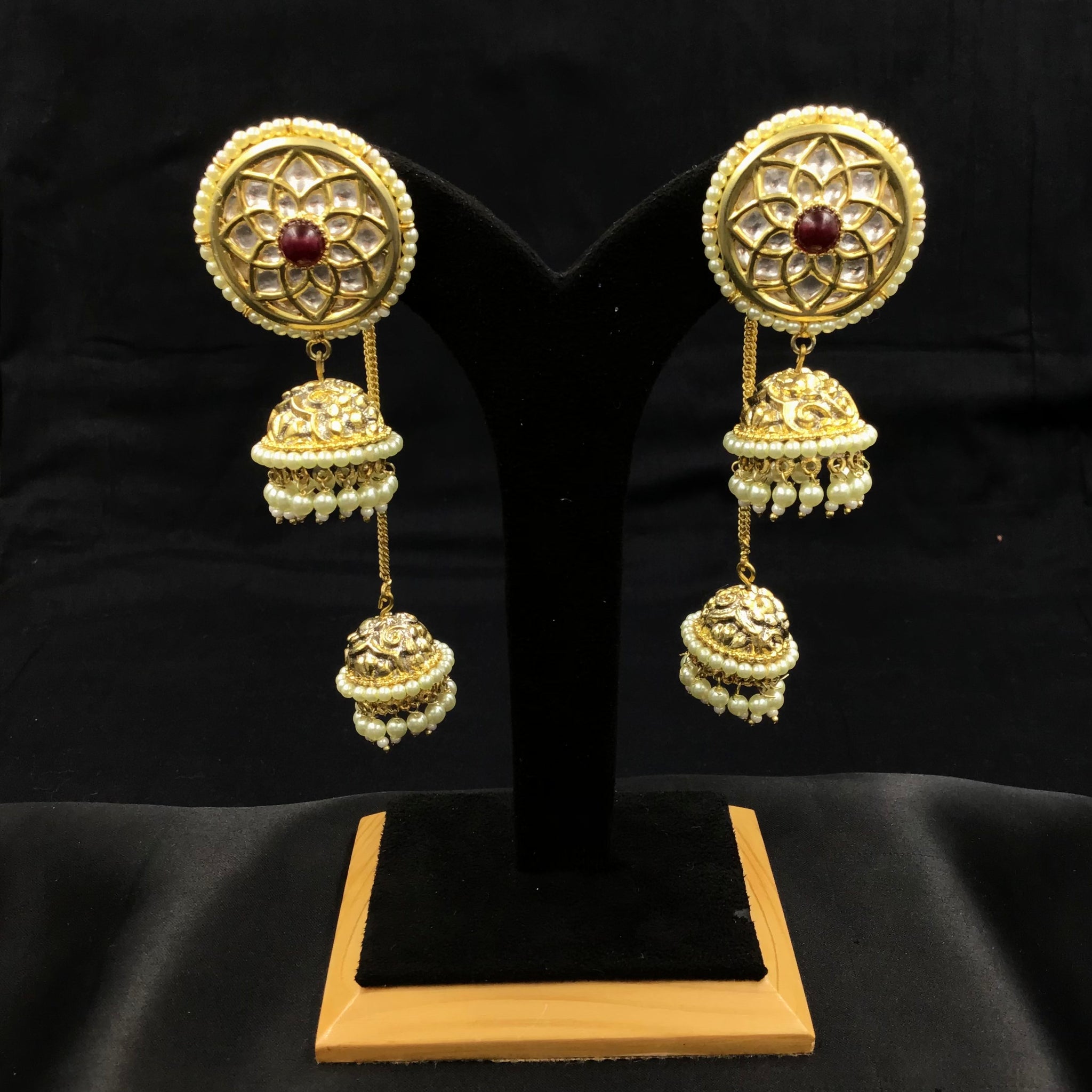 Kundan stylish jhumki 5660-9725 - Dazzles Jewellery