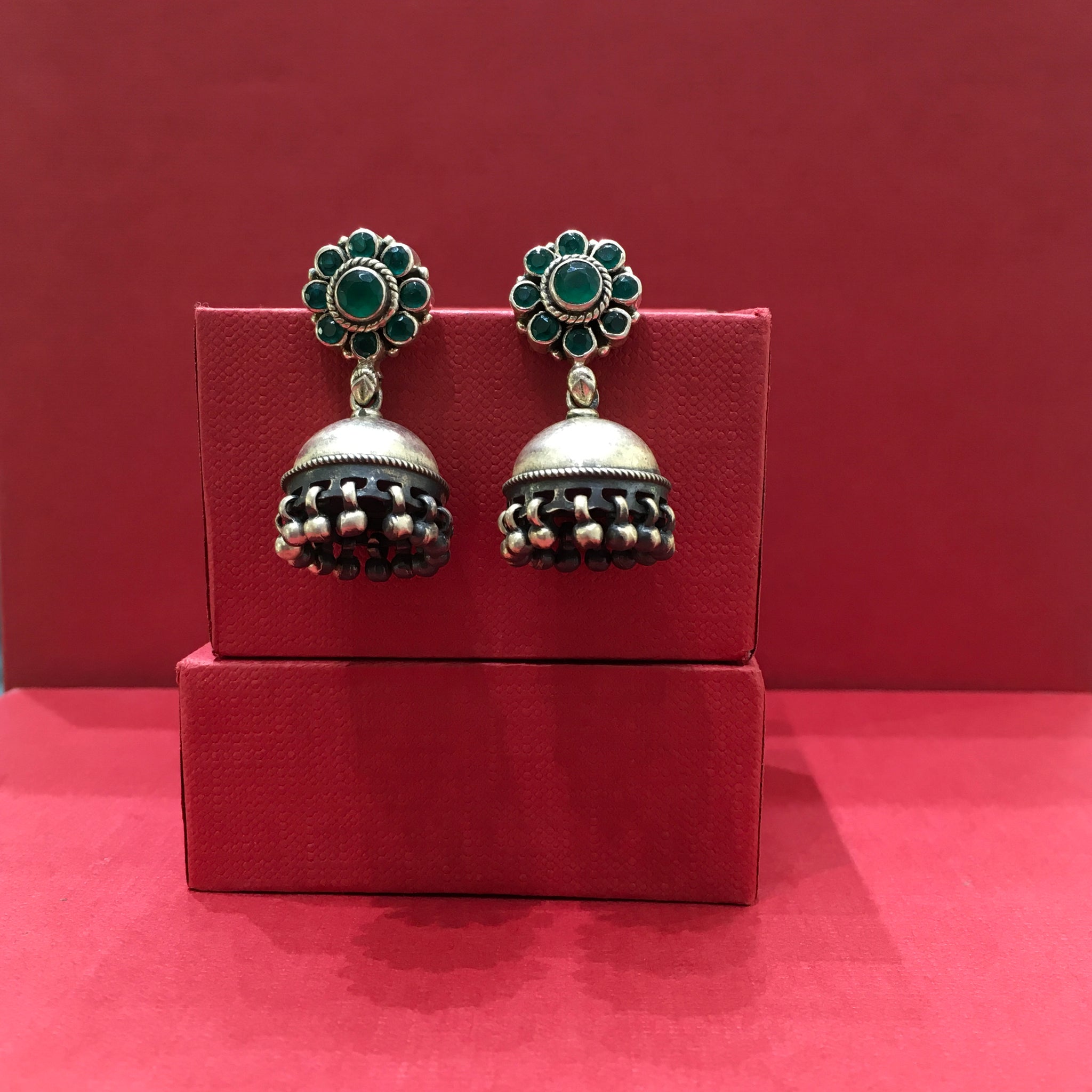 Green Silver Earring - Dazzles Jewellery