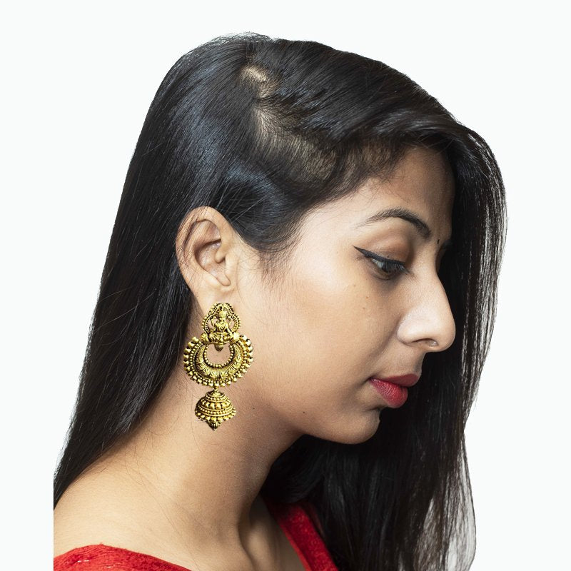 Gold Temple Earring - Dazzles Jewellery