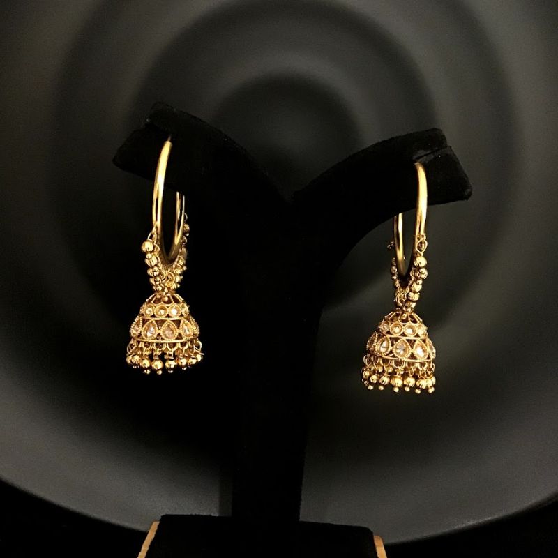 Elegant pearl dangler golden earrings at ₹1425 | Azilaa