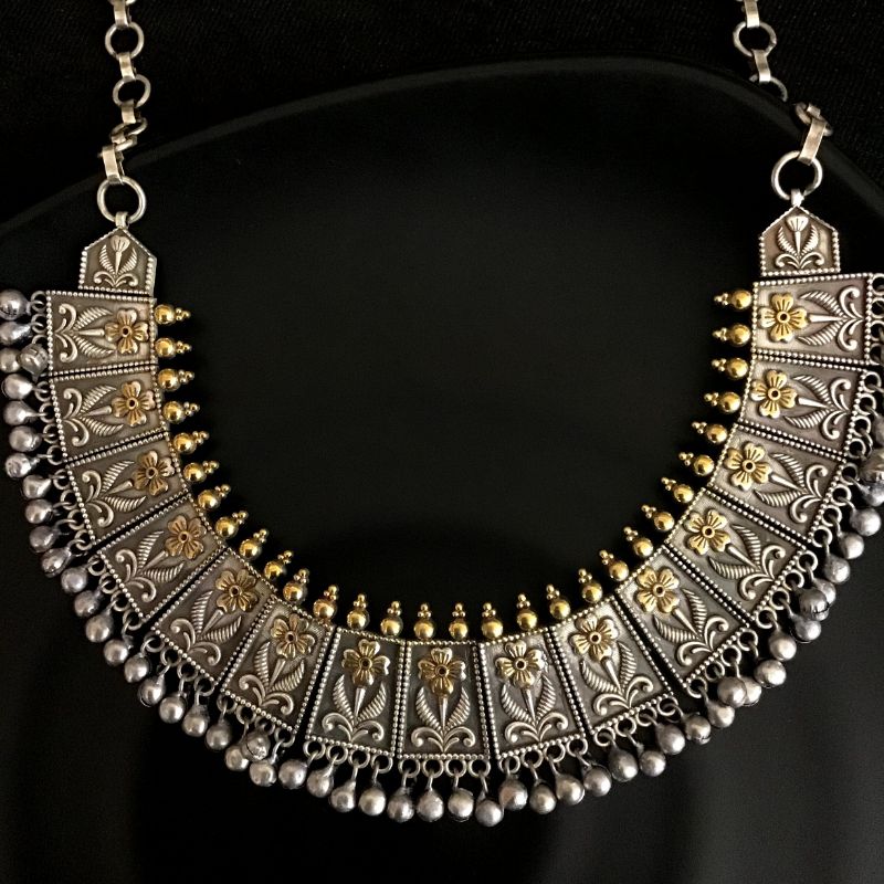 Rava Ball Oxidized Gold Plated Choker Necklace – VOYLLA