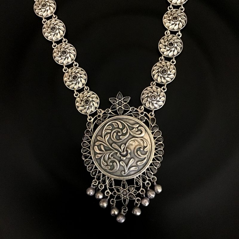 Black Oxidized Necklace Set 11787-7961 - Dazzles Jewellery