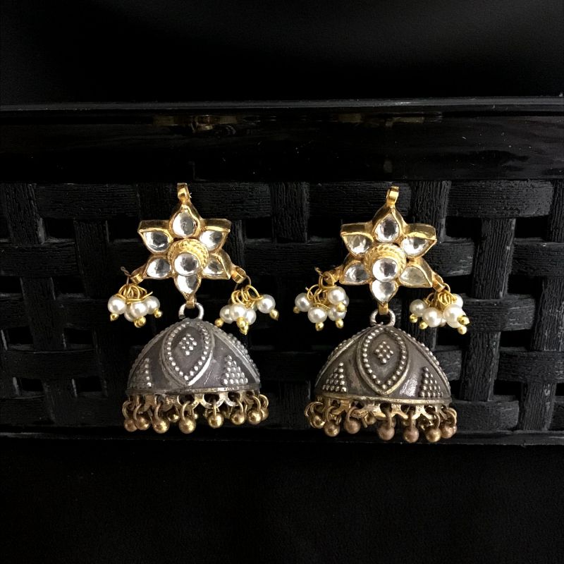 Paccchi Kundan Jhumki With Pearl 11800-7989 - Dazzles Jewellery