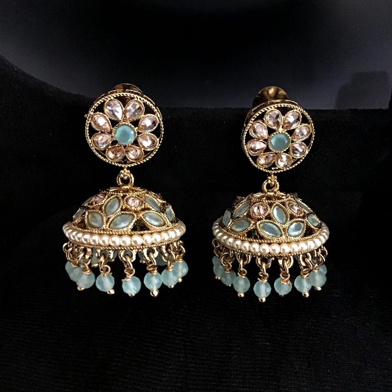 Mint Green Antique Earrings - Dazzles Jewellery