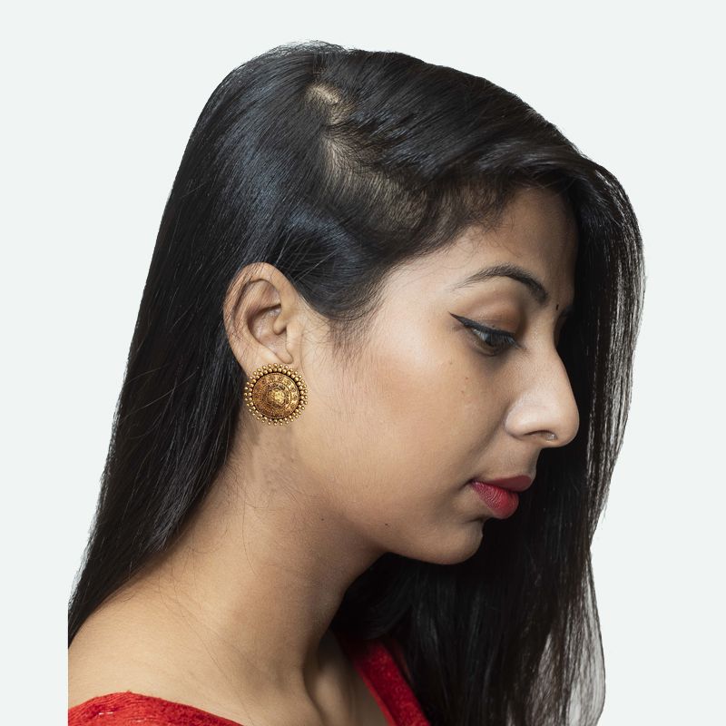 Buy Gold Plated Handcrafted Brass Earrings | BJER0031/INJ2 | The loom