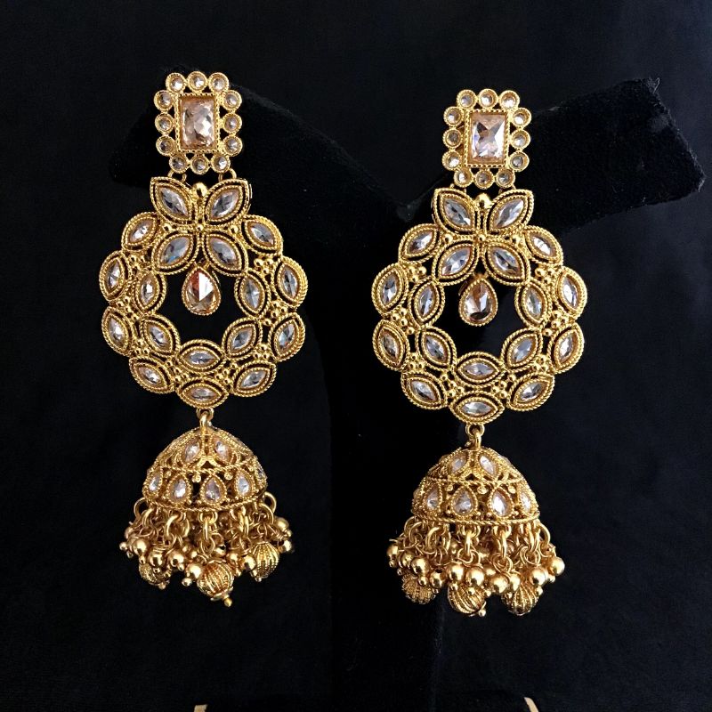 Traditional Gold Look Earring 12914-9533 - Dazzles Jewellery