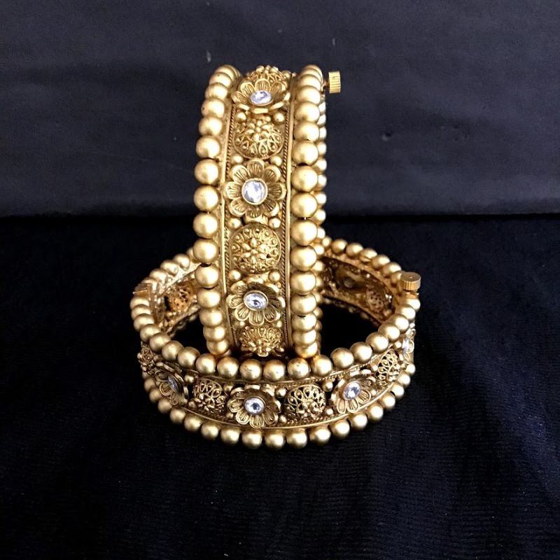 Antique Gold Finish Bangles 13003-9677 - Dazzles Jewellery