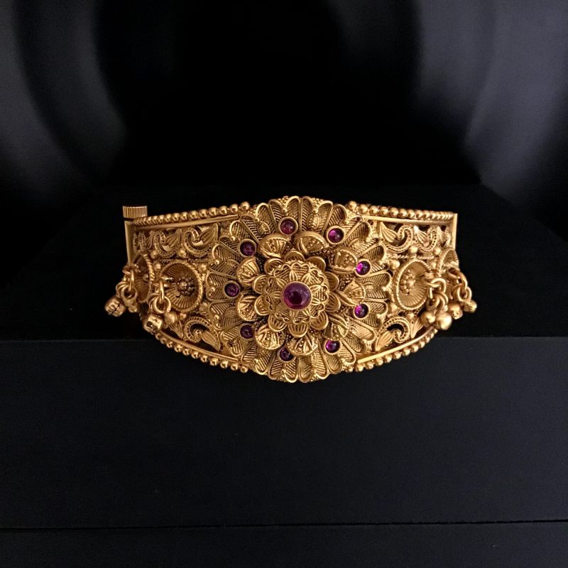 Ruby Antique Gold Finish Bracelet 13055-9786 - Dazzles Jewellery