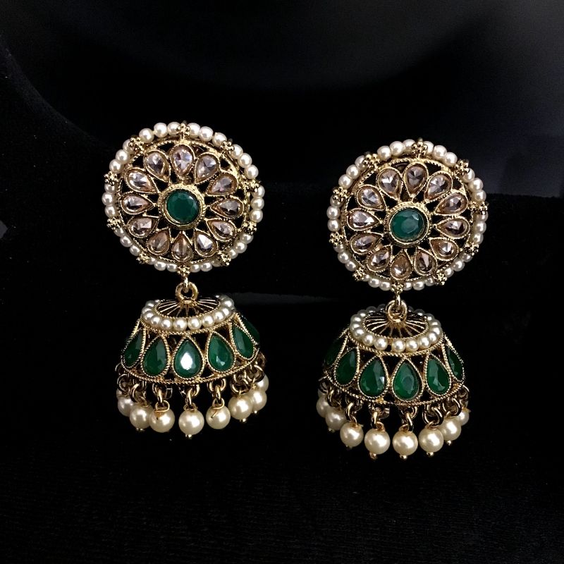 Green Antique Earrings - Dazzles Jewellery