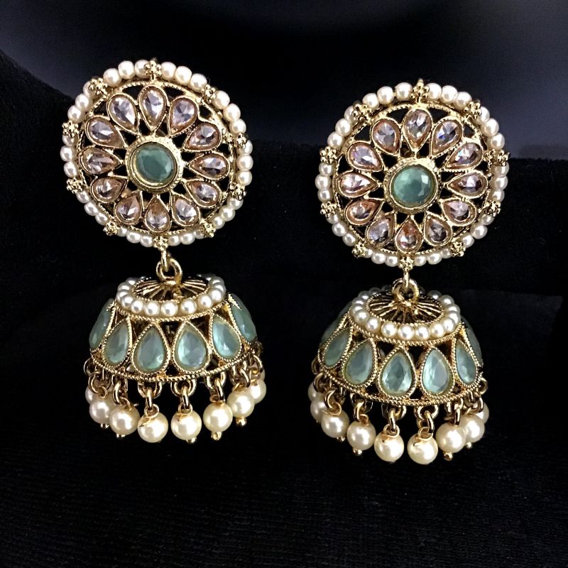 Mint Green Antique Earrings - Dazzles Jewellery