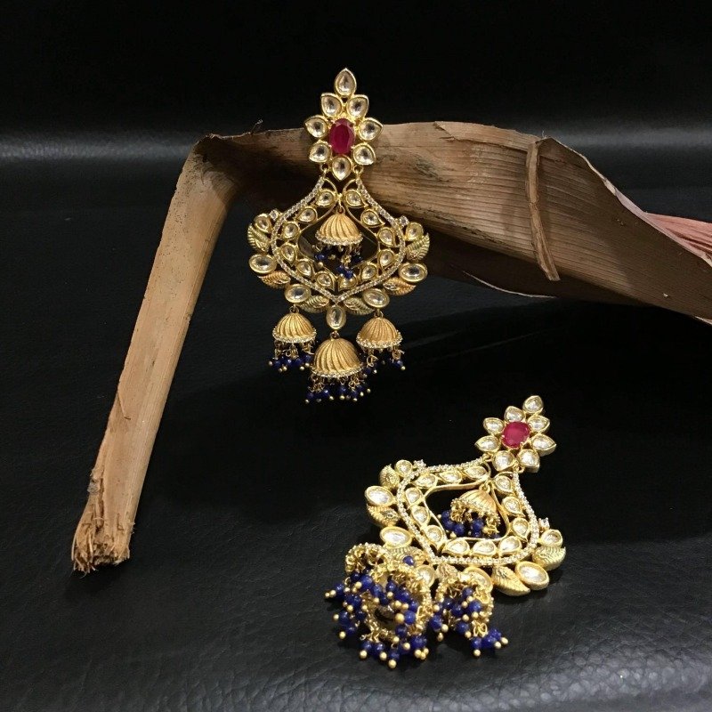 Ruby Kundan Earring 7697-1342 - Dazzles Jewellery