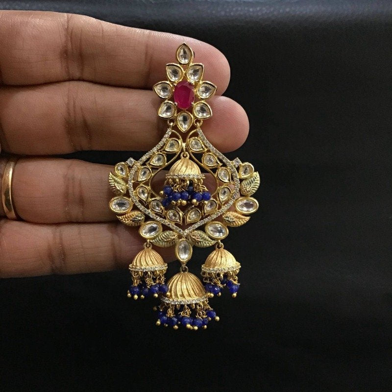 Ruby Kundan Earring 7697-1342 - Dazzles Jewellery