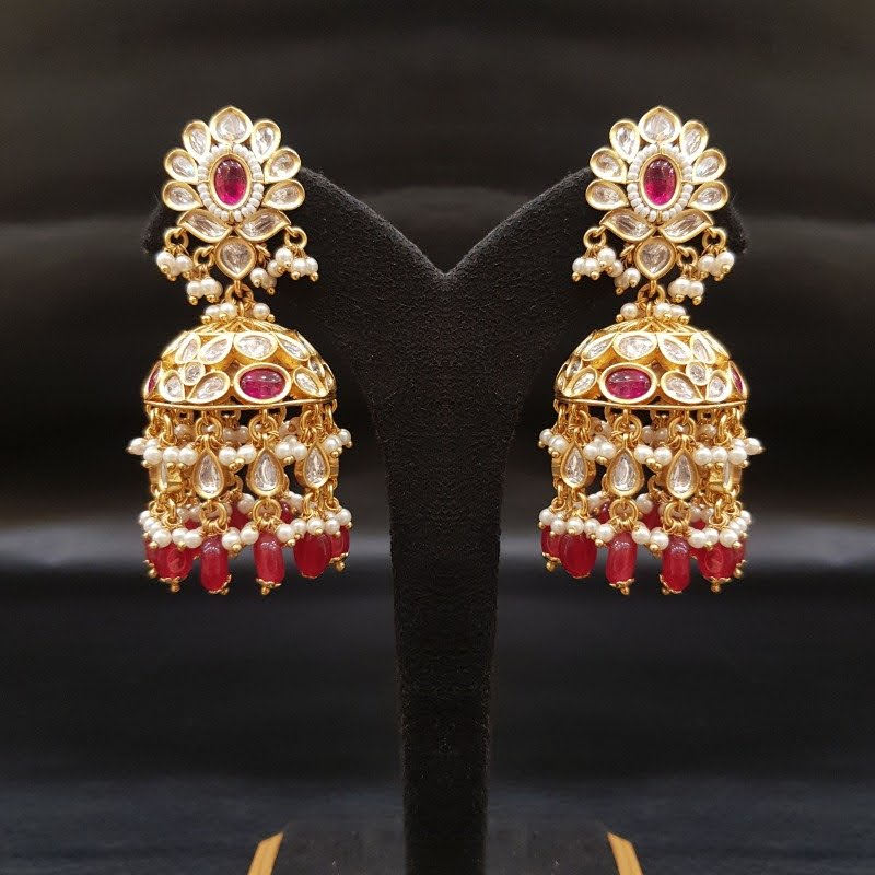 Ruby Kundan Earring 19025-6207 - Dazzles Jewellery