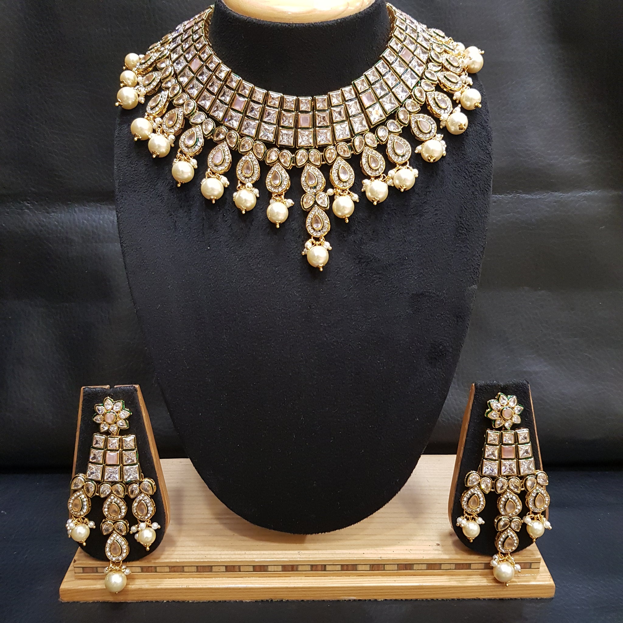 Polki Necklace Set 1006-21 - Dazzles Jewellery