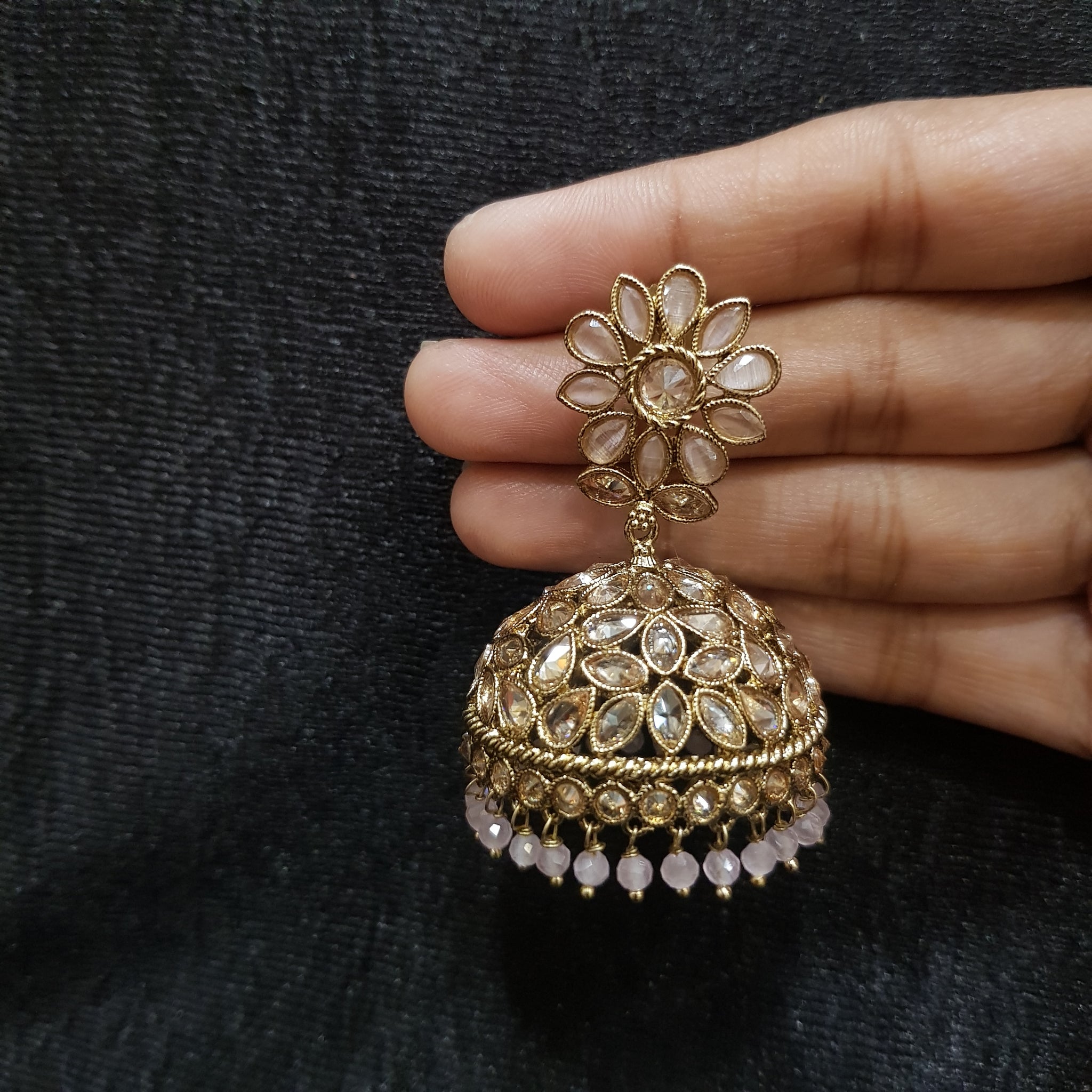 Jhumki Antique Earring 3958-28 - Dazzles Jewellery