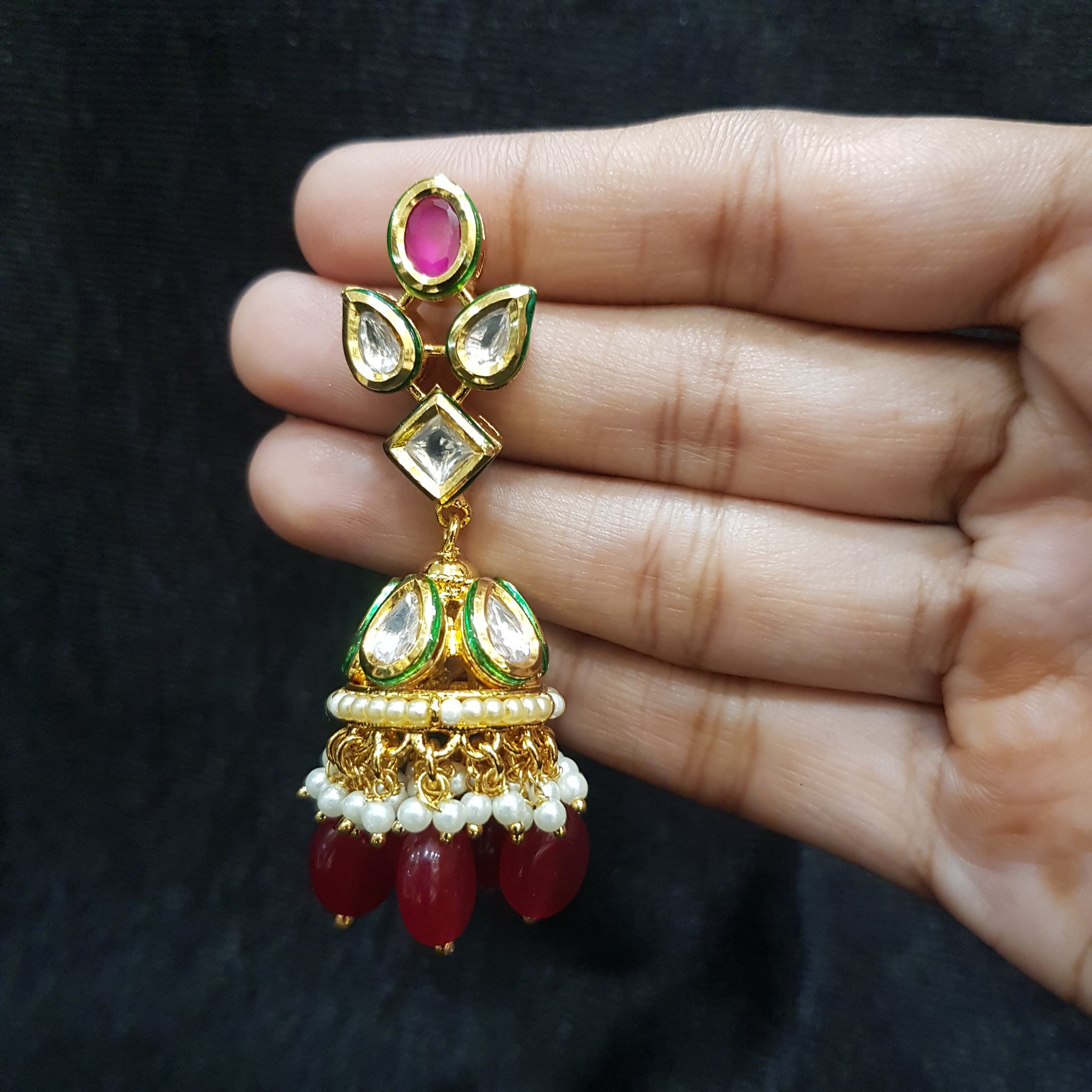 Jhumki Kundan Earring 3998-28 - Dazzles Jewellery