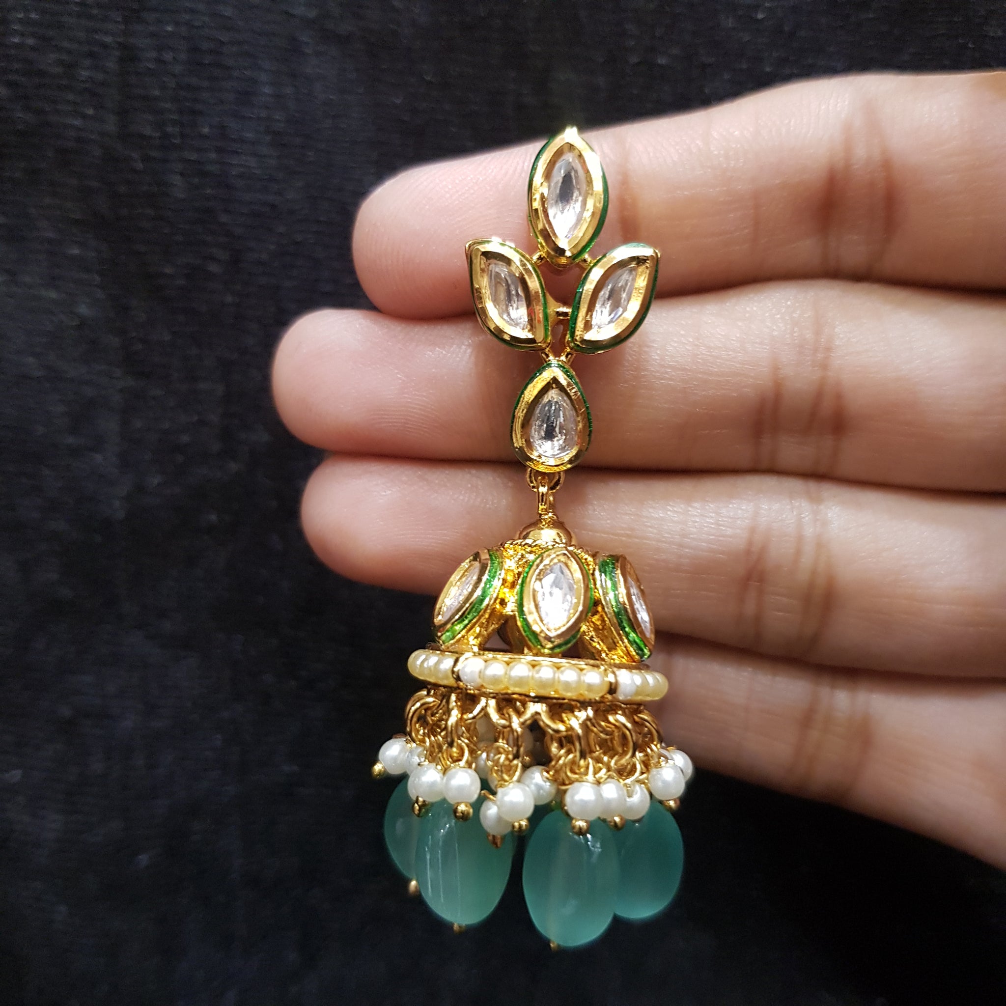 Jhumki Kundan Earring 3996-28 - Dazzles Jewellery