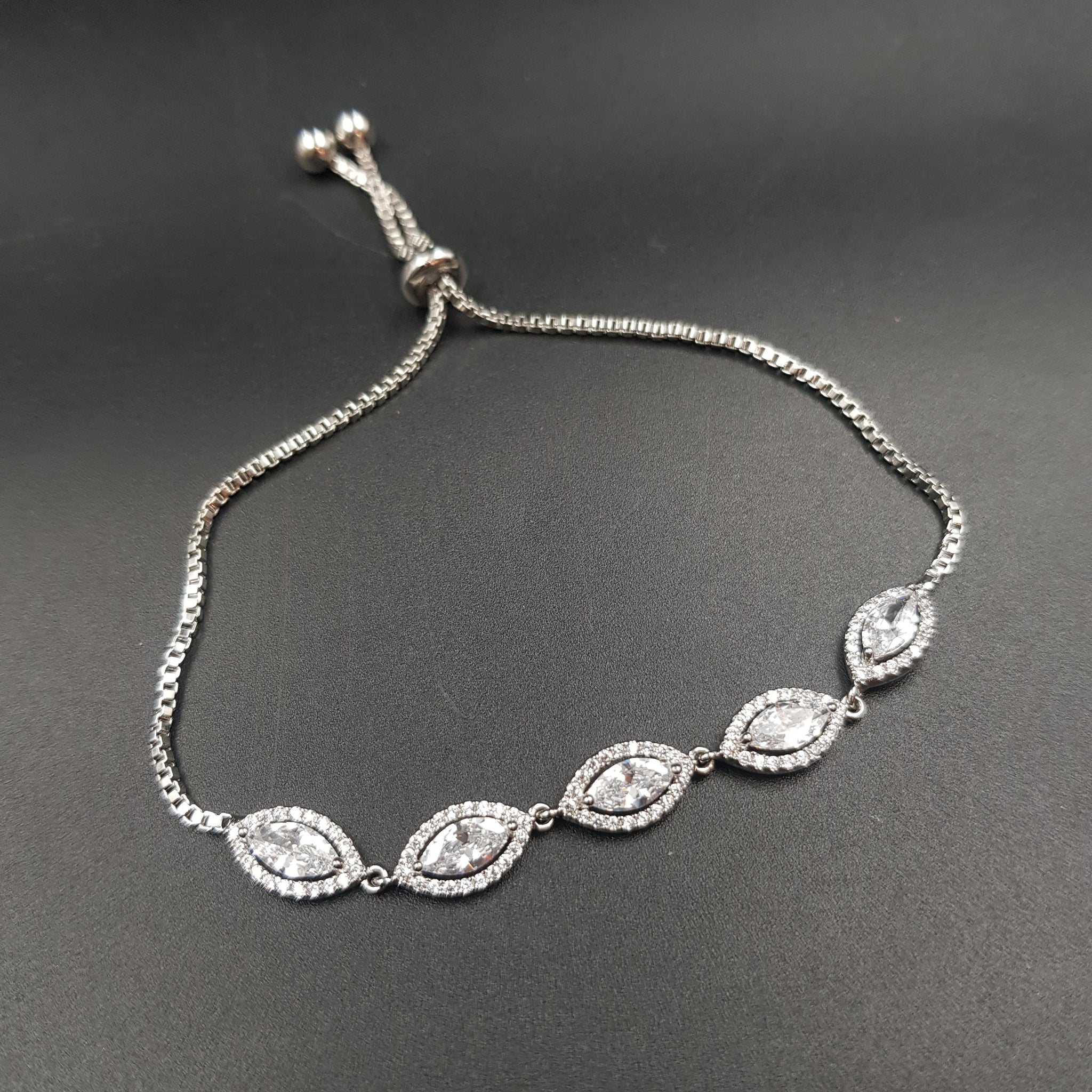 Zircon/AD Adjustable Bracelet 5027-05 - Dazzles Jewellery