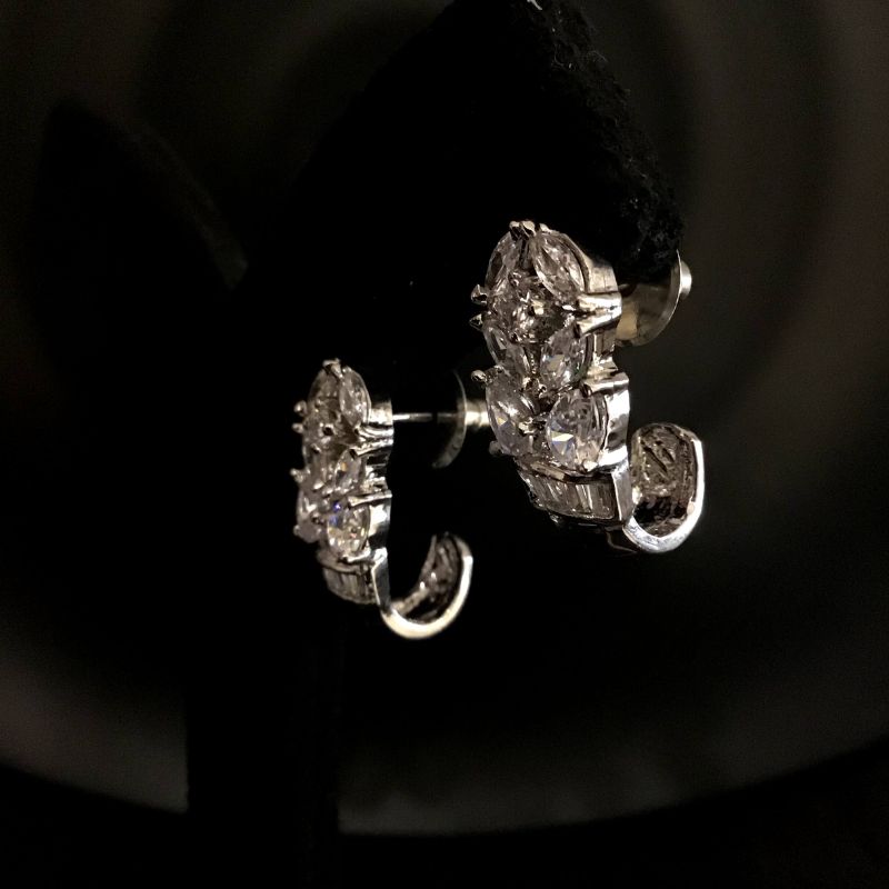 Silver Zircon/AD Earring 2333-6398 - Dazzles Jewellery