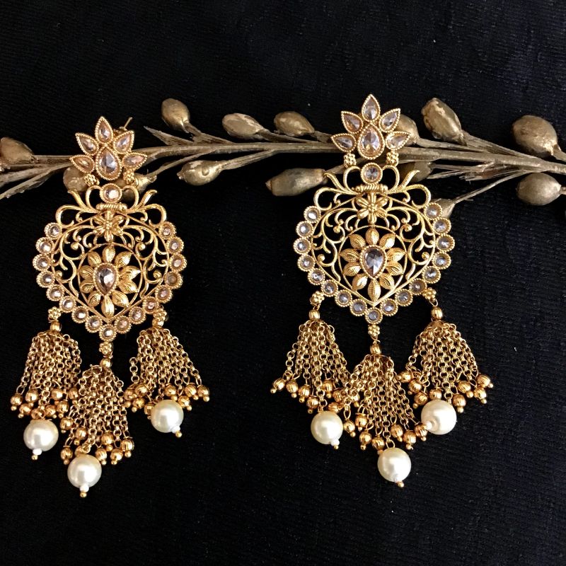 Champagne Gold Look Earring 2771-6836 - Dazzles Jewellery