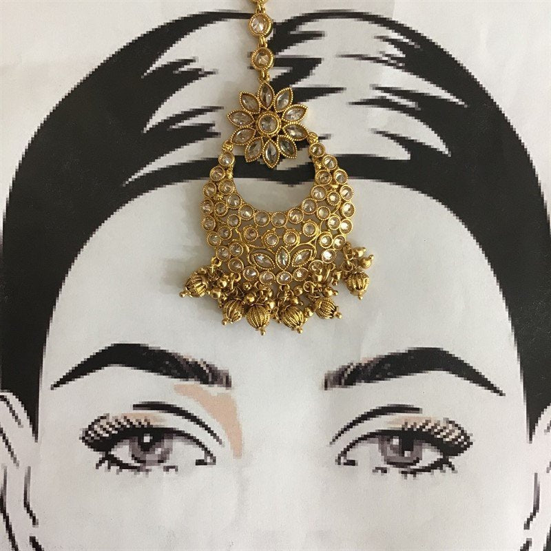 Champagne Maang Tikka - Dazzles Jewellery