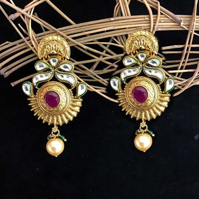 Ruby Gold Look Earring - Dazzles Jewellery