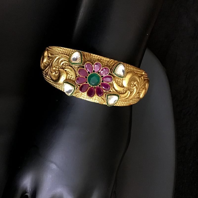 Gold Look Ruby Green Bracelet - Dazzles Jewellery