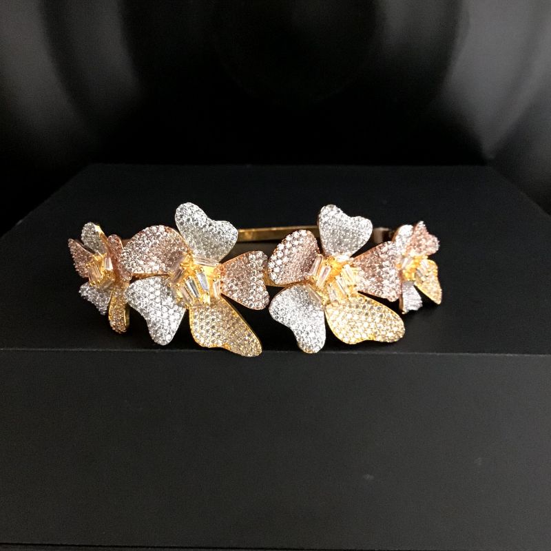 Three Tone Zircon/AD Bracelet - Dazzles Jewellery