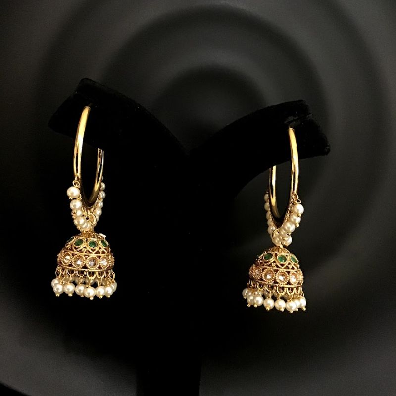 Green Gold Look Earring 5060-9125 - Dazzles Jewellery