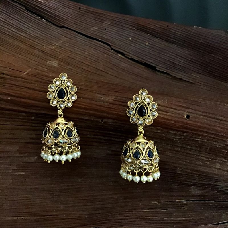 Blue Gold Look Earring 5073-9138 - Dazzles Jewellery