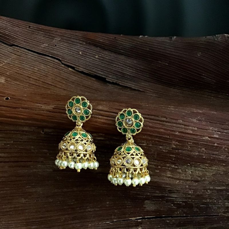 Green Gold Look Earring 5100-9165 - Dazzles Jewellery