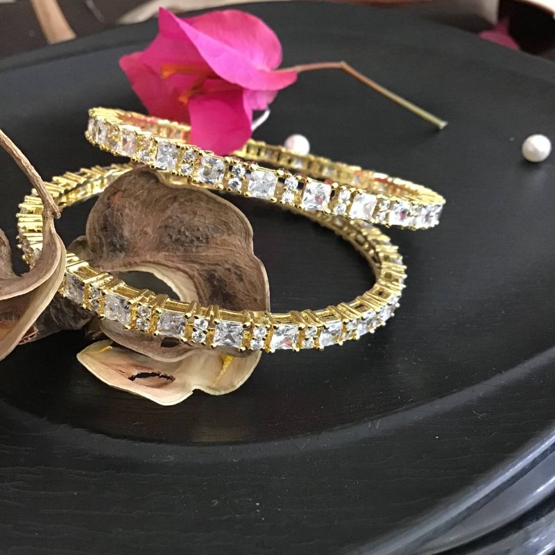 White Bangles/Kada 5460-9525 - Dazzles Jewellery