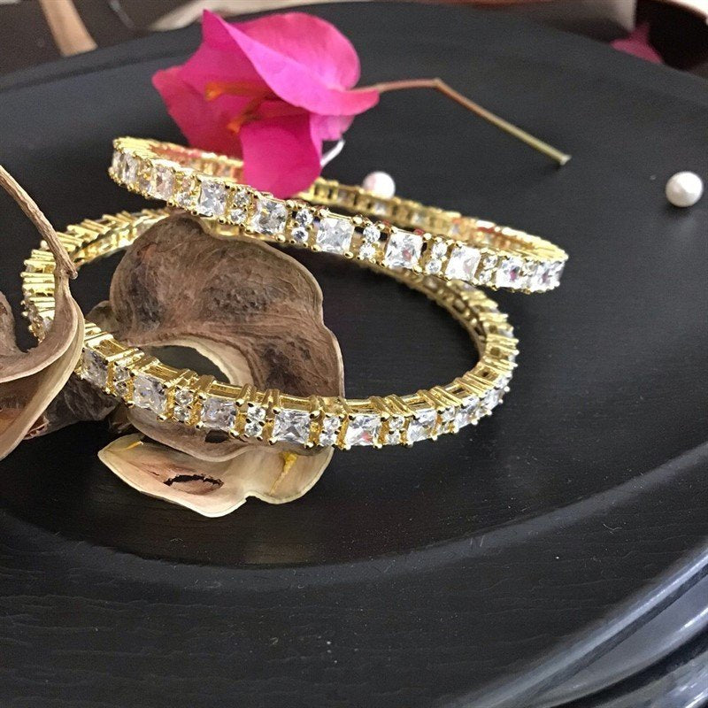 White Bangles/Kada 5461-9526 - Dazzles Jewellery