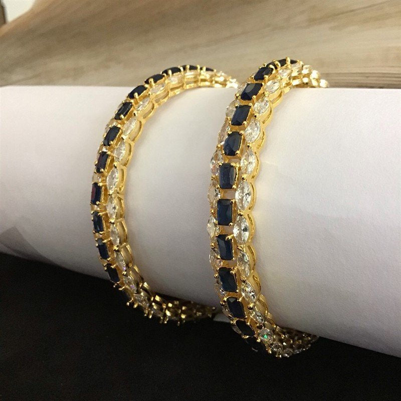 Blue Bangles/Kada 5542-9607 - Dazzles Jewellery