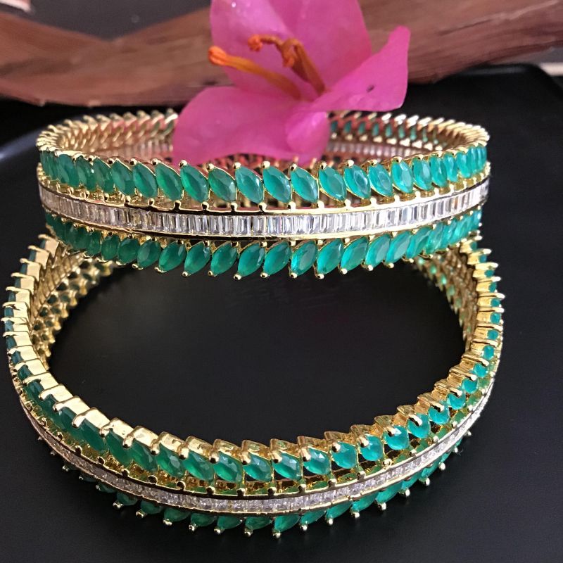 Green Bangles/Kada 5563-9628 - Dazzles Jewellery