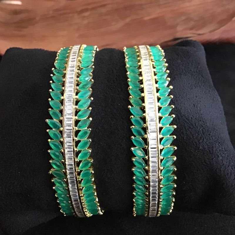 Green Bangles/Kada 5563-9628 - Dazzles Jewellery