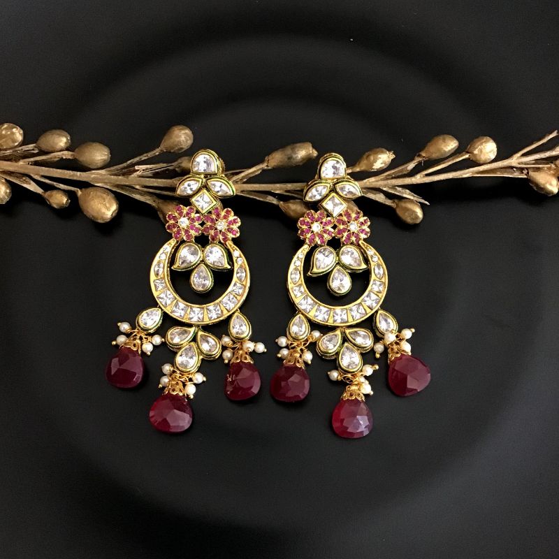 Ruby Polki Earring - Dazzles Jewellery