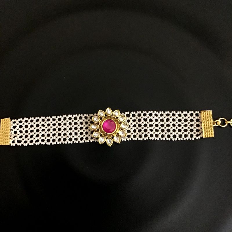 Kundan Ruby Bracelet 7558-1087 - Dazzles Jewellery