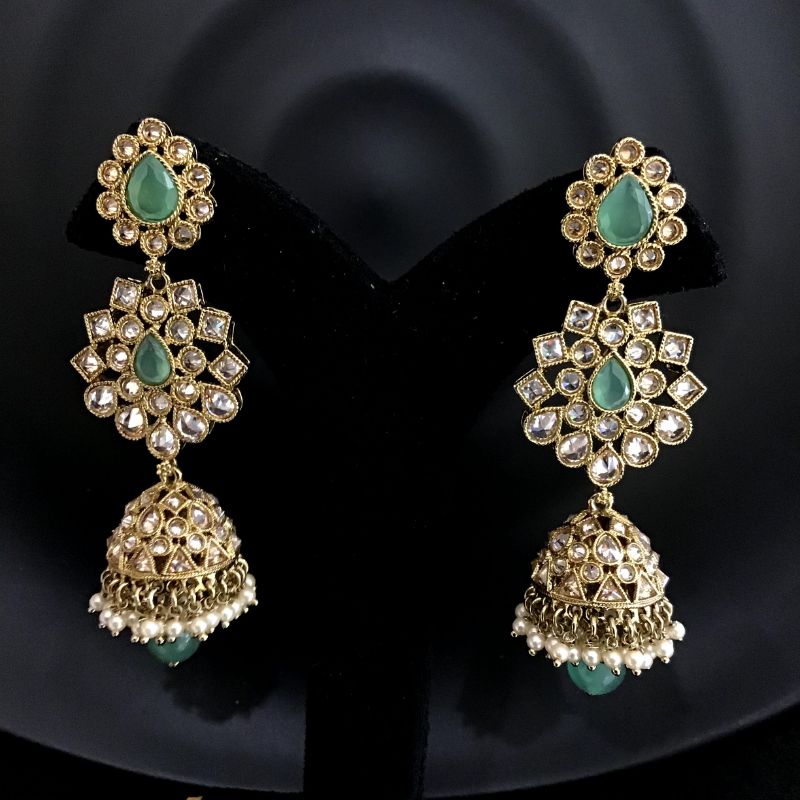 Mint Green Antique Earrings - Dazzles Jewellery