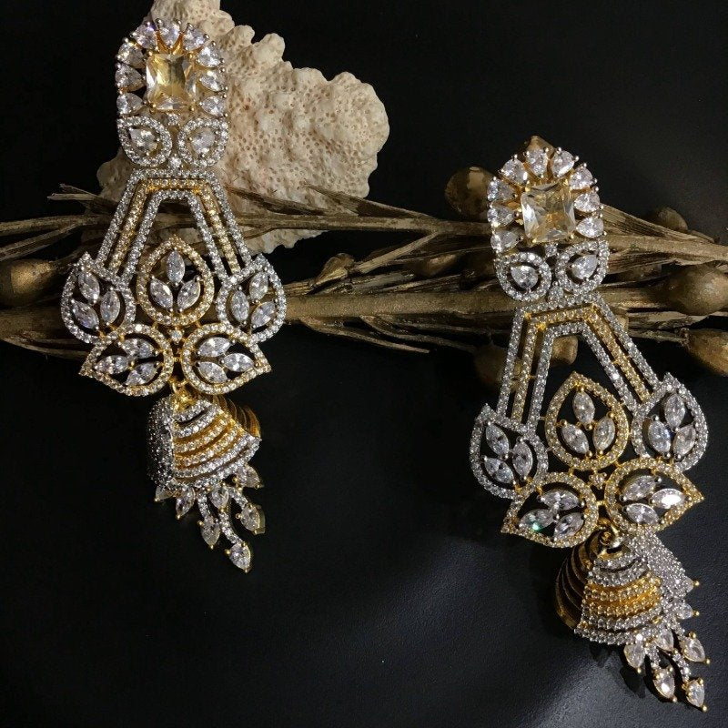 Stylish Zircon/AD Long Jhumki 8785-2839 - Dazzles Jewellery