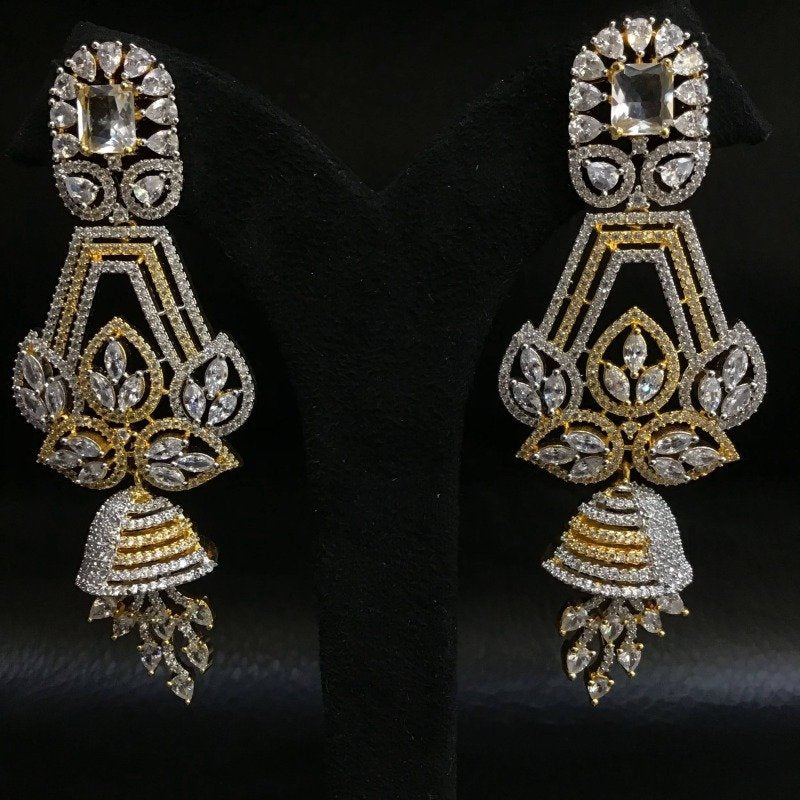 Stylish Zircon/AD Long Jhumki 8785-2839 - Dazzles Jewellery