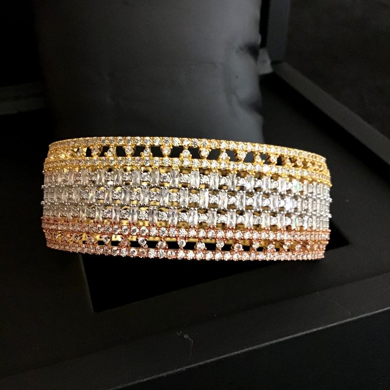 Three Tone Zircon/AD  Bracelet - Dazzles Jewellery