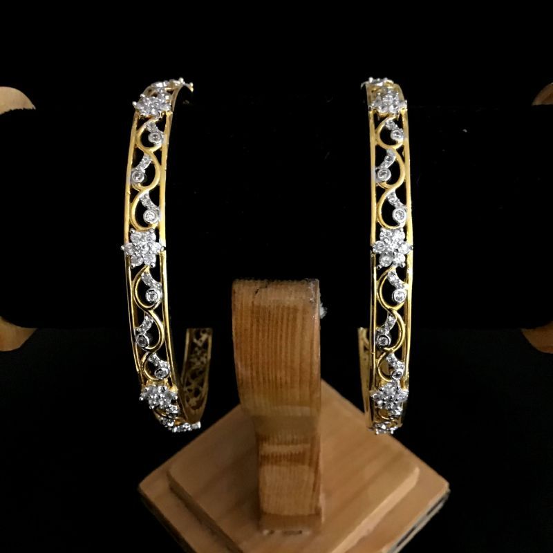 White Bangles/Kada 13749-0820 - Dazzles Jewellery