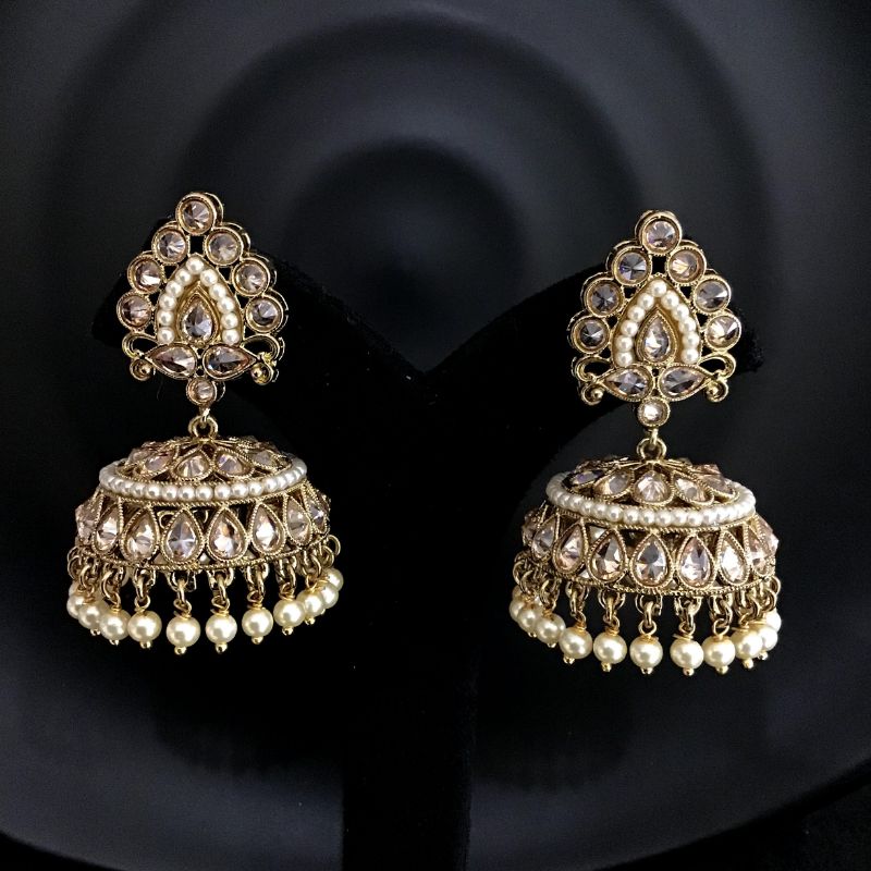 White Antique Earrings - Dazzles Jewellery