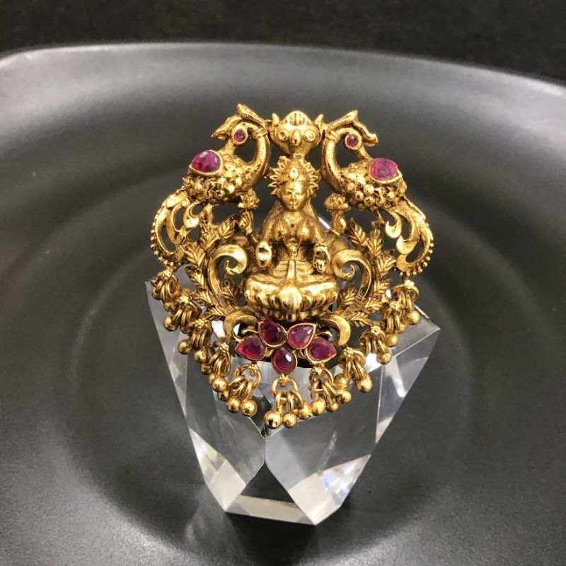 Antique Gold Finish Cocktail Adjustable Ruby Ring 9716-4762 - Dazzles Jewellery