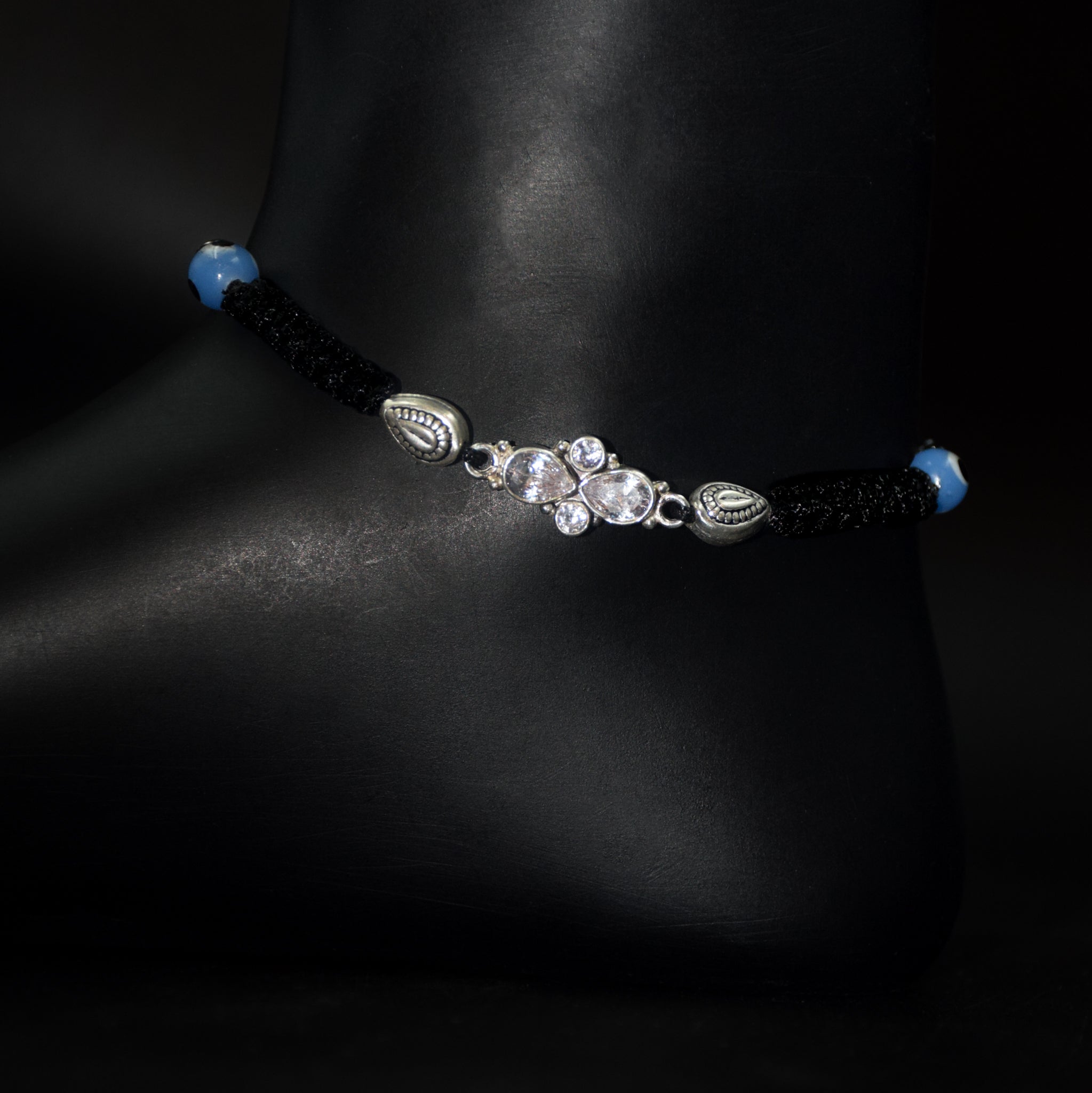 Silver Thread Anklet 1679-75 - Dazzles Jewellery