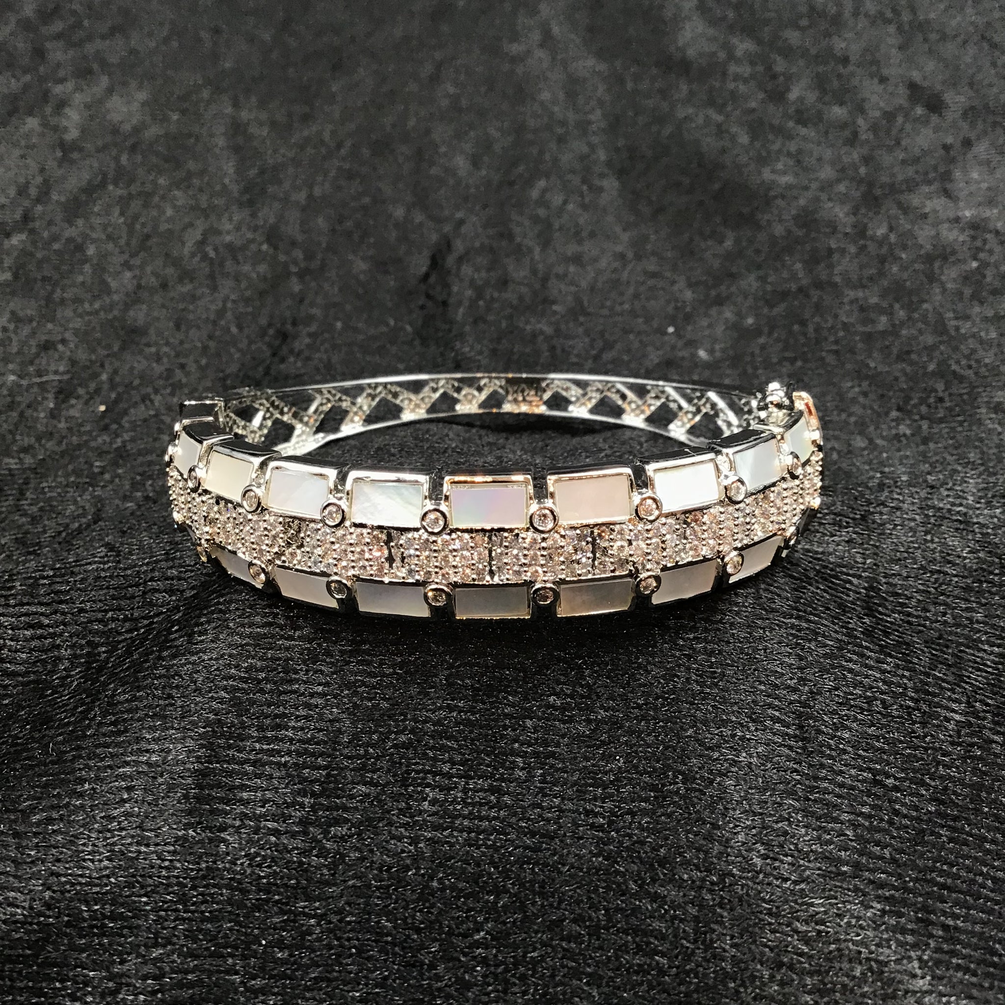 Zircon/AD Mother of Pearl Bracelet 5488-34 - Dazzles Jewellery